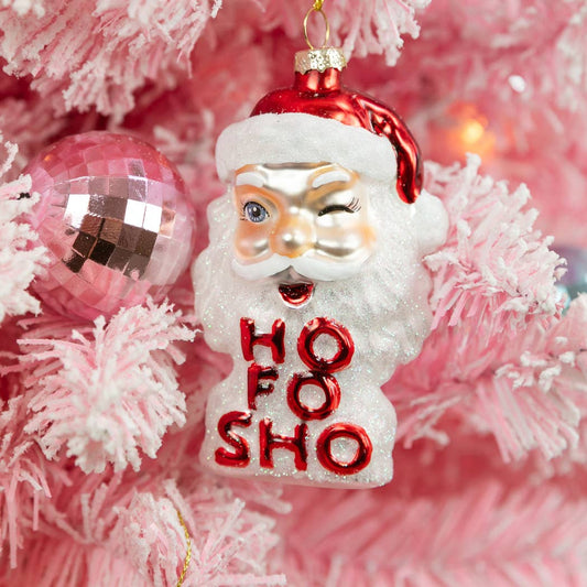 Ho Fo Sho Santa Glass Ornament