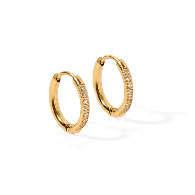 Scarlett Hoop 12mm Cz Huggie Earrings