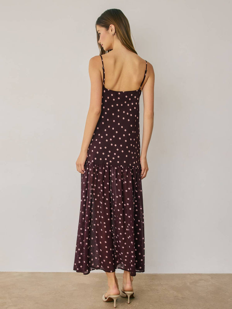 Polka Dot Drop Waist Maxi Dress