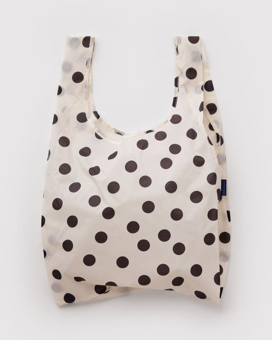 Standard Baggu in Cream and Black Polka Dot