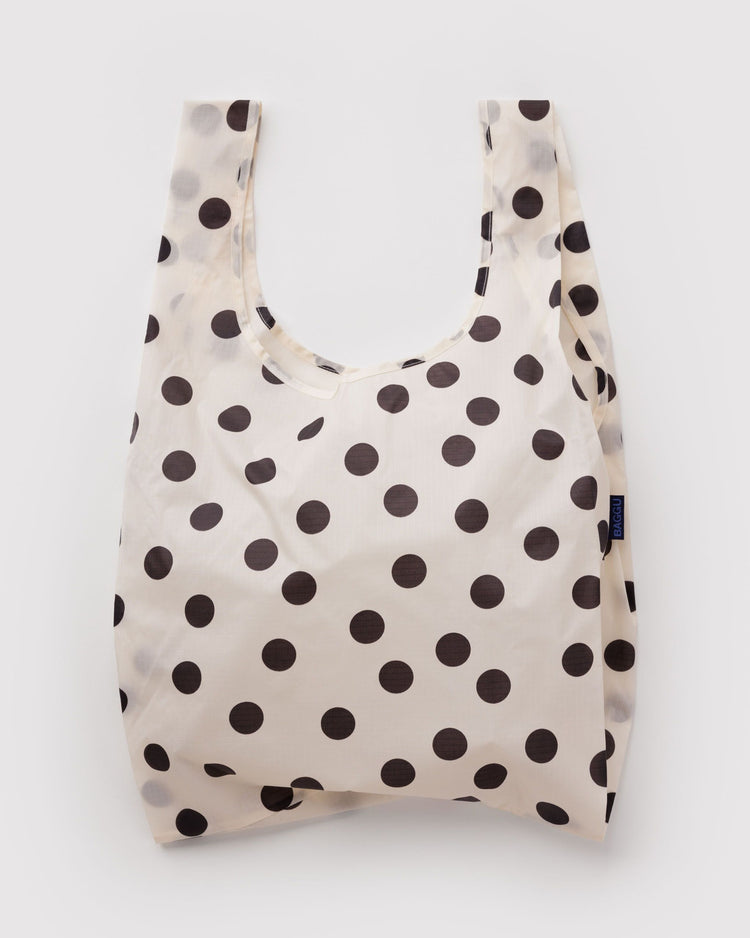 Standard Baggu in Cream and Black Polka Dot