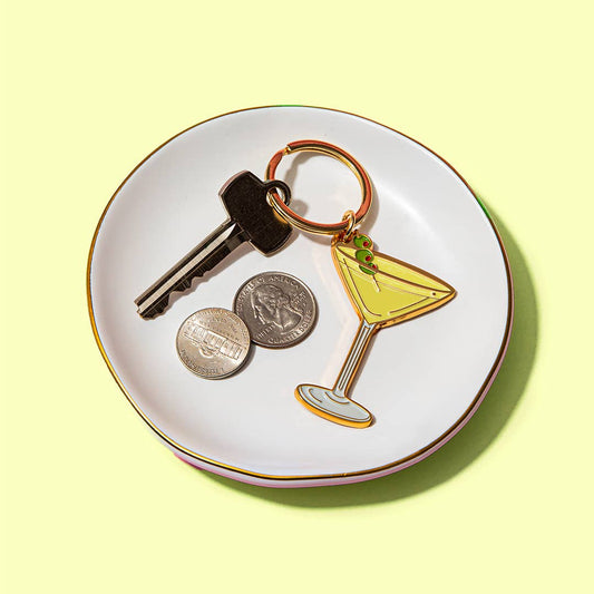 Olive Dirty Martini Enamel Keychain