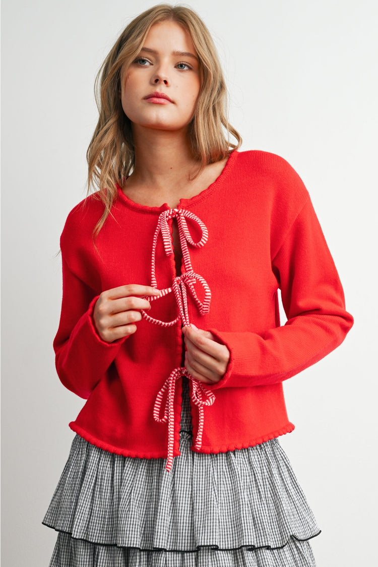 Tie Front Knit Cardigan