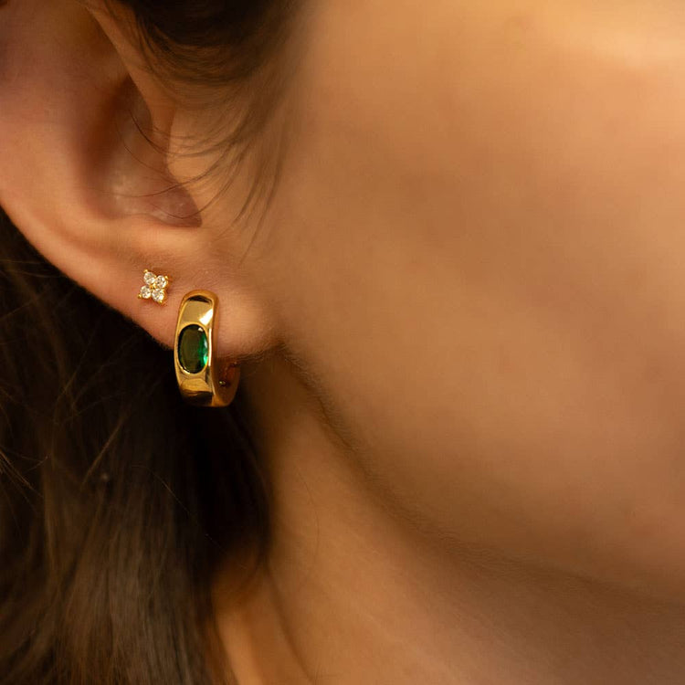 Crystal Flower Stud Earrings