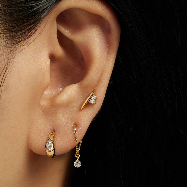 Tally Pear Huggie Hoops