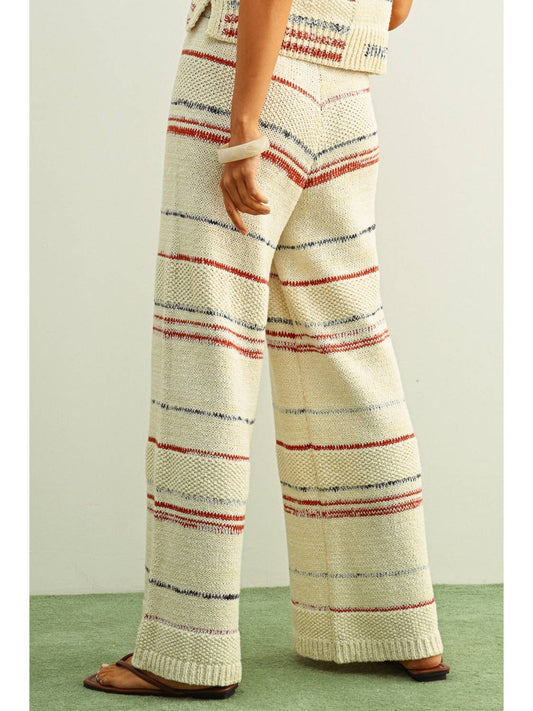 Multi Color Stripe Pattern Knit Pants