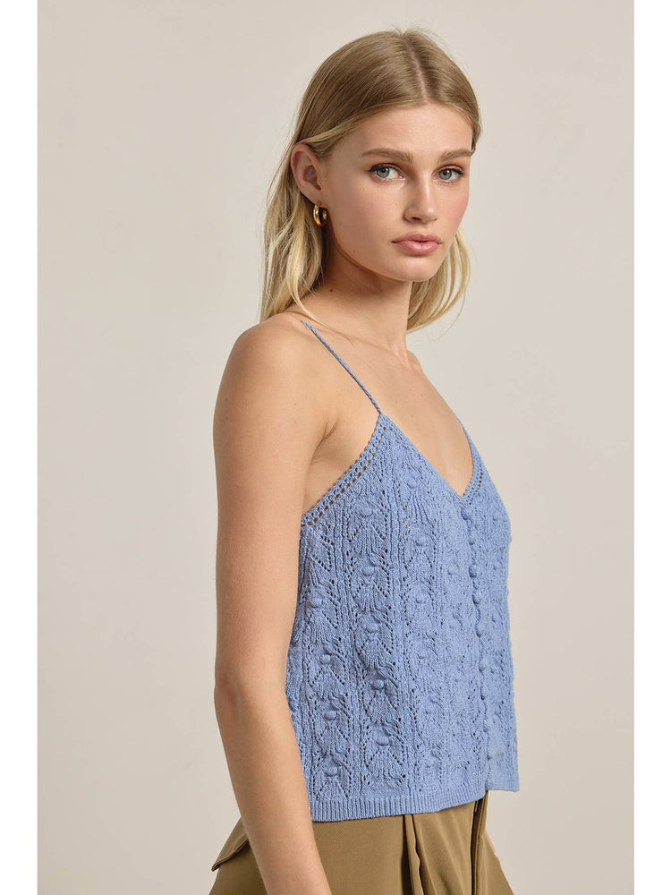 Knit Button Front Cami Top