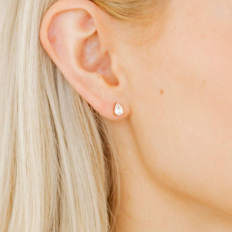 Paige Pear Screwback Stud Earrings