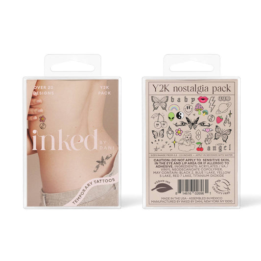 Y2K Nostalgia Temporary Tattoo Pack