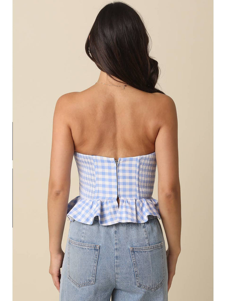 Noelle Ruffle Peplum Strapless Top