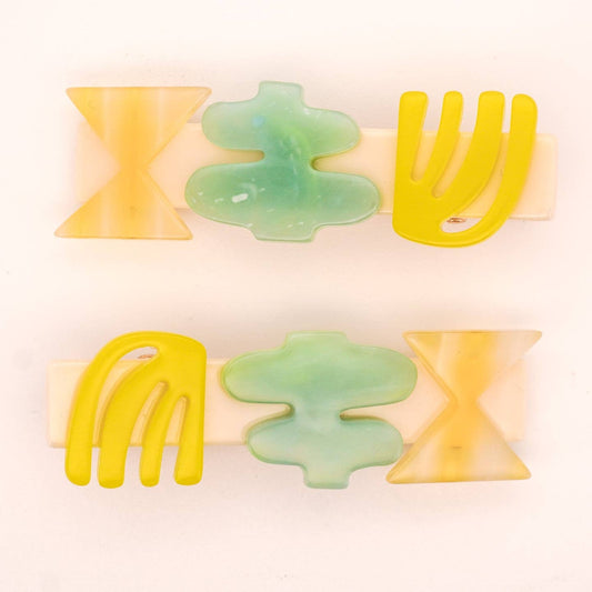 Yellow Bloom Hair Clips