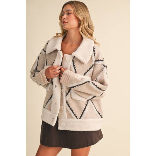 Collared Front Pocket Detailed Jacket