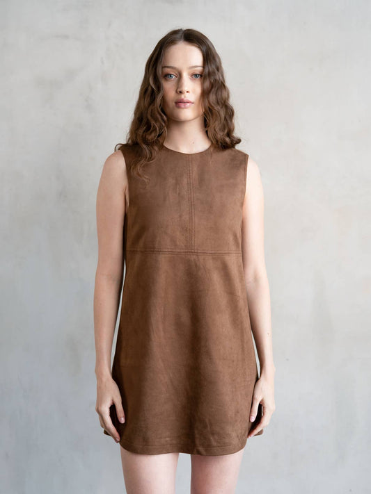 Brown Suede Mini Dress