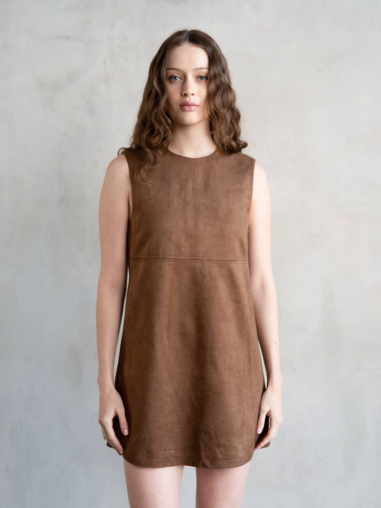Brown Suede Mini Dress