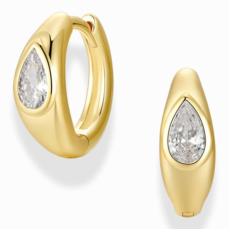 Tally Pear Huggie Hoops