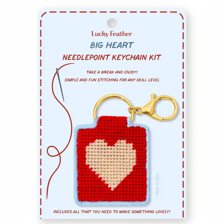 Heart Needlepoint Keychain Kit