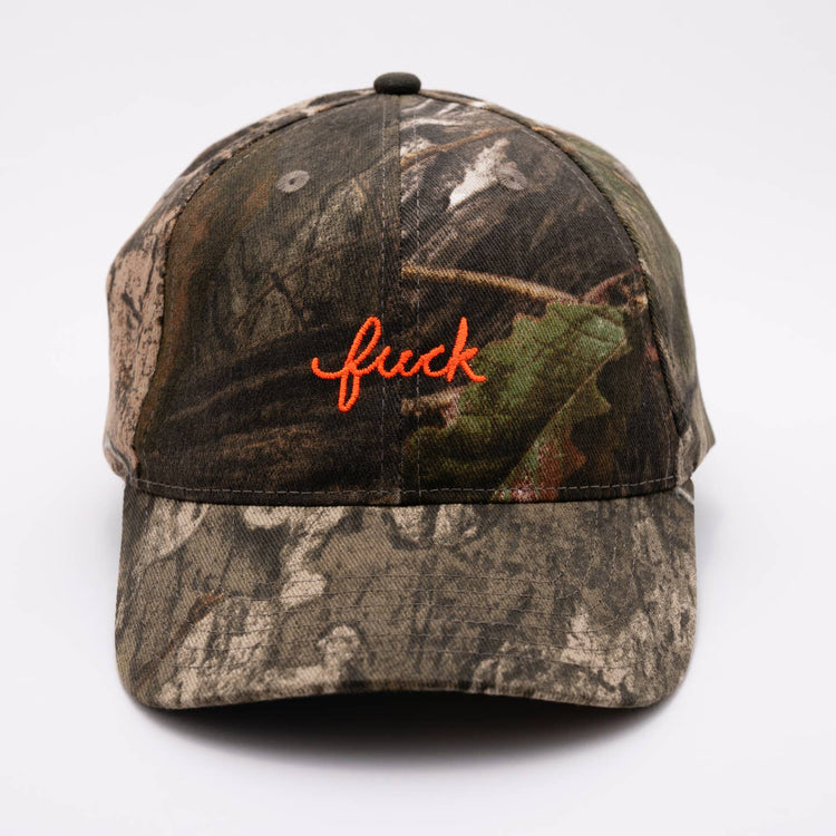 Camo Fuck Script Baseball Hat