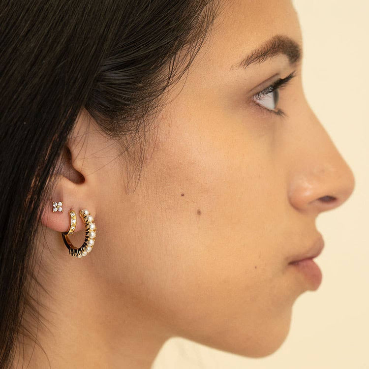 10mm Huggie Hoops with Starburst
