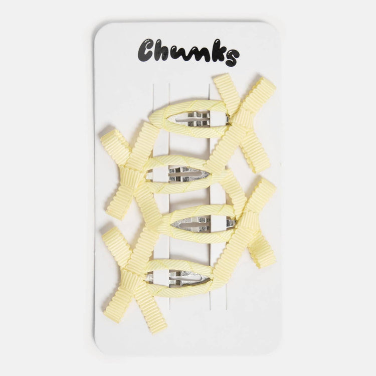 Chunks Bow Snap Clips in Butter