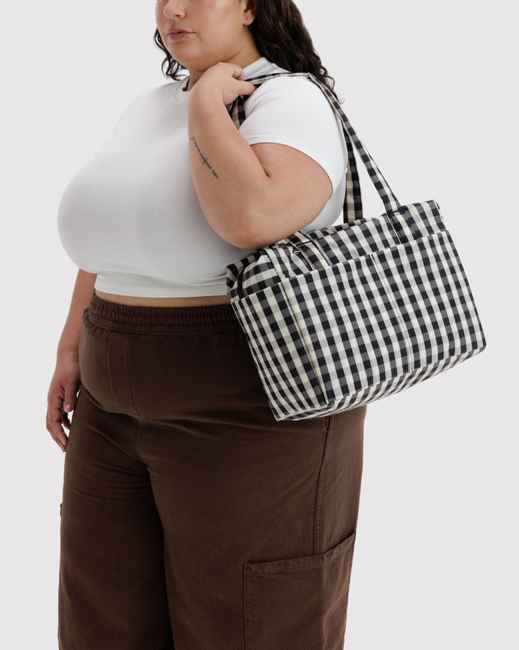 Everyday Cloud Bag in Black And Cream Gingham