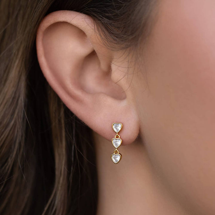 Falling Hearts Dangle Earrings