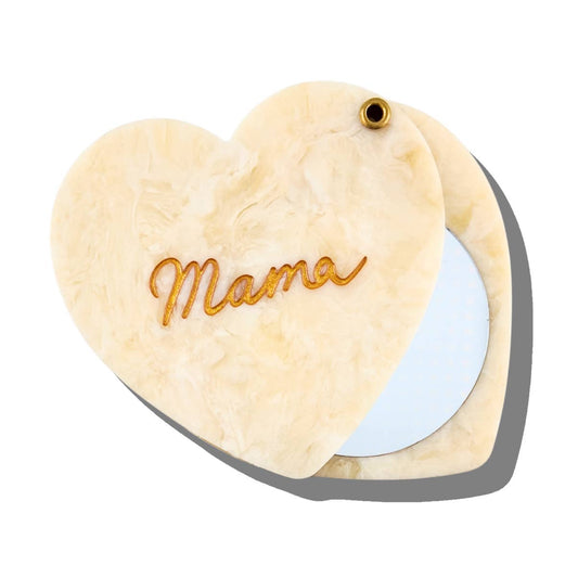 Hand-Painted Mama Heart Compact Mirror