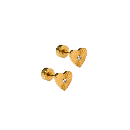 Andrea Heart Screwback Stud Earrings