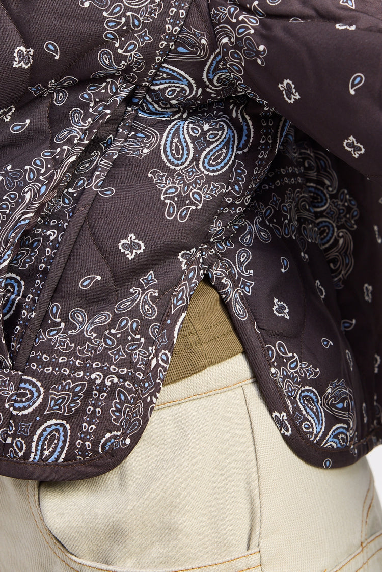 Quilted Paisley Print Boxy Jacket