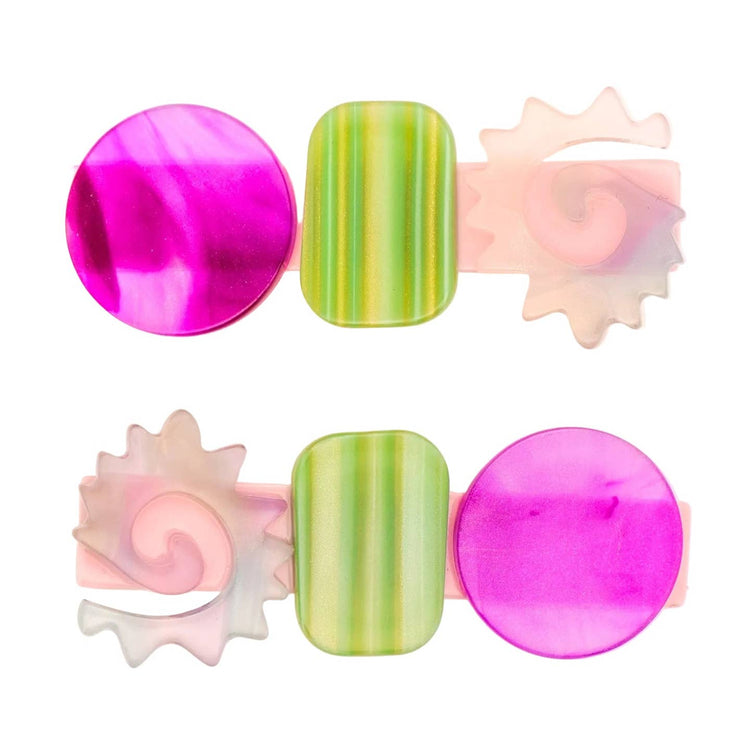 Bright Pink Bloom Hair Clips