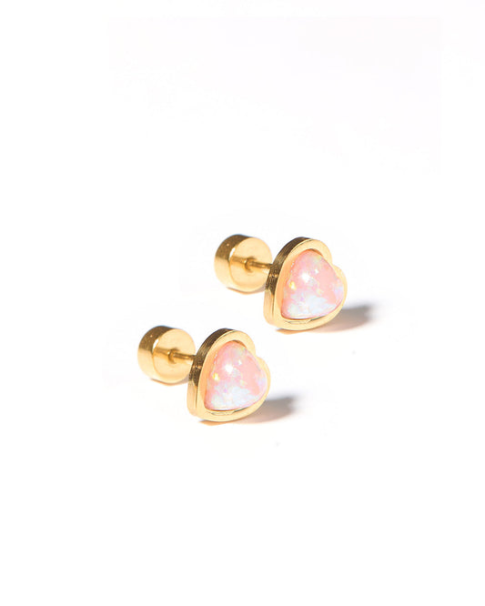 Tara Screwback Stud in Light Pink