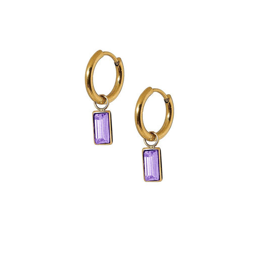 Edith Huggie Charm Earrings in Lavender