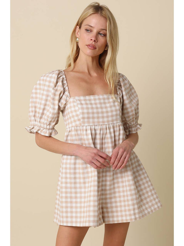 Sienna Gingham Babydoll Romper