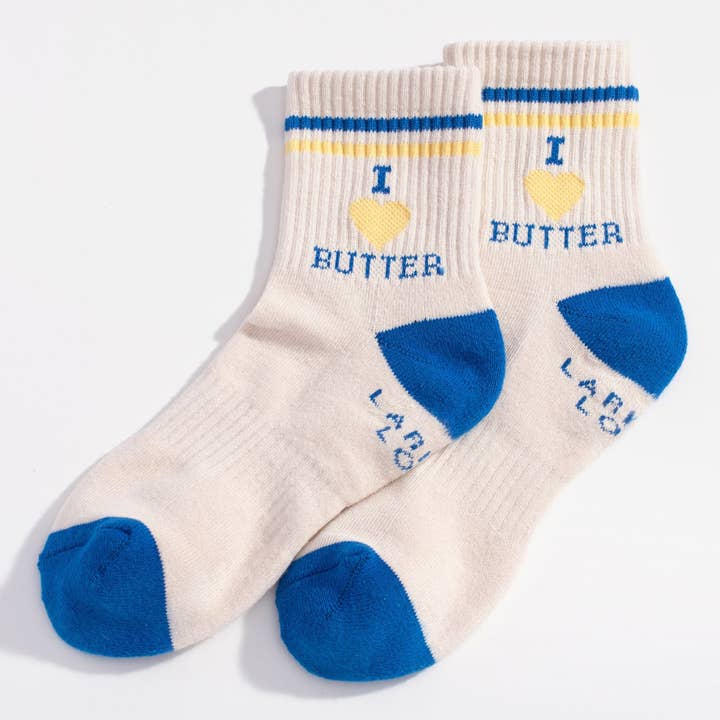 I Heart Butter Quarter Crew Socks