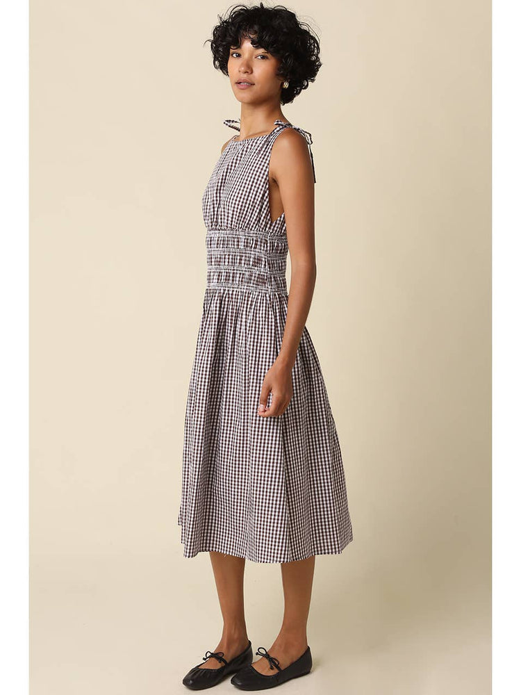 Cally Gingham Smocked Maxi Dress