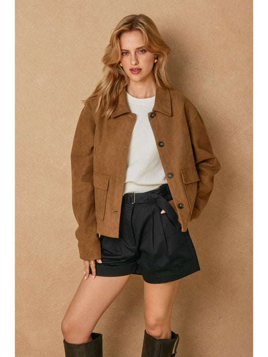 Dune Hill Suede Collared Jacket