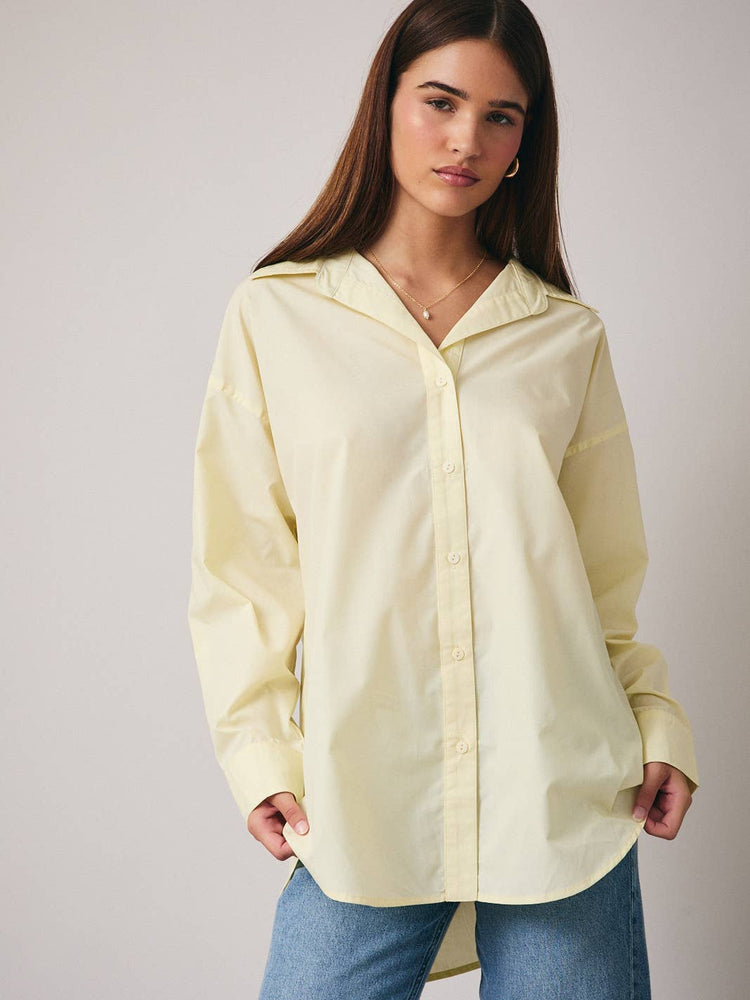 Long Sleeve Overfit Shirt in Butter Yellow