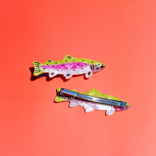 Rainbow Trout Hair Clip Set