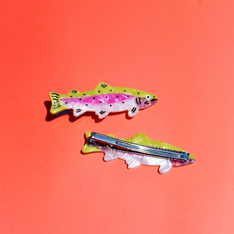 Rainbow Trout Hair Clip Set