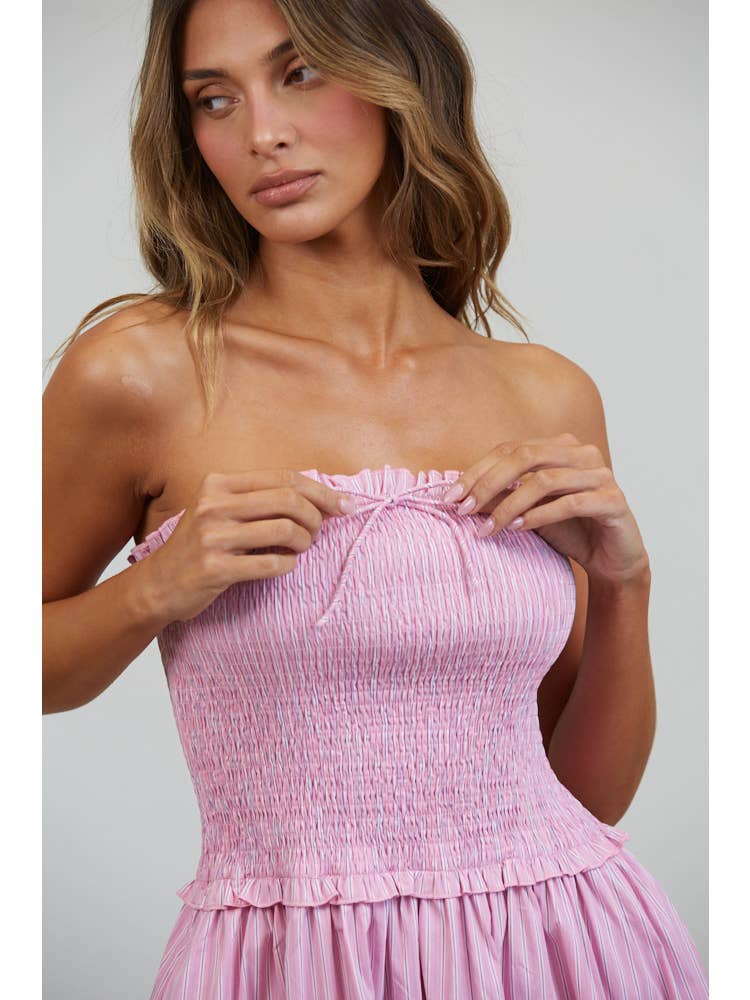 Lauren Striped Oxford Tube Dress