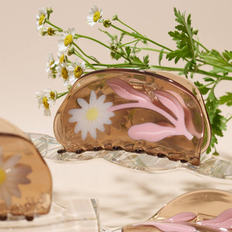 Marguerite White Daisy Flower Hair Claw