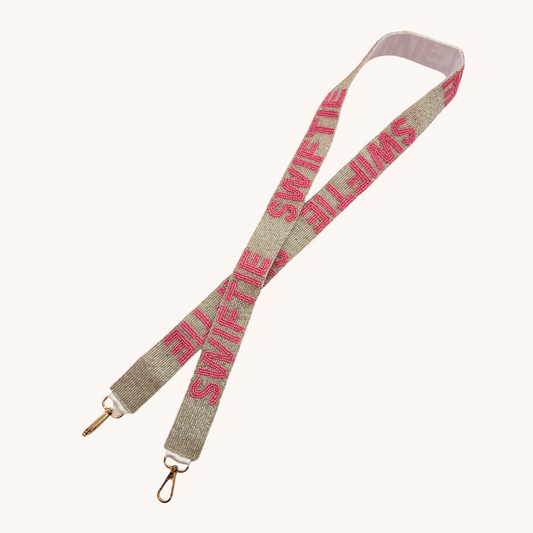 Swiftie Pink and White Purse Strap