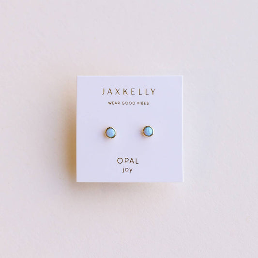JaxKelly Fire Opal Simple Stud