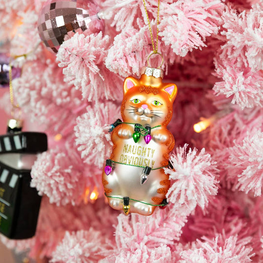 Naughty Obviously Glass Ornament