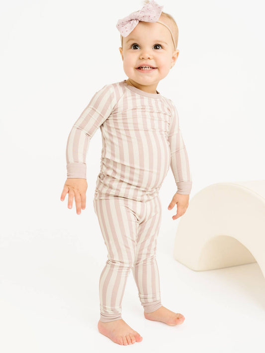 Blush Stripe Bamboo Set