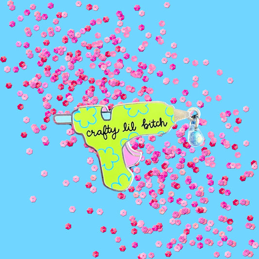 Hot Glue Gun Enamel Pin
