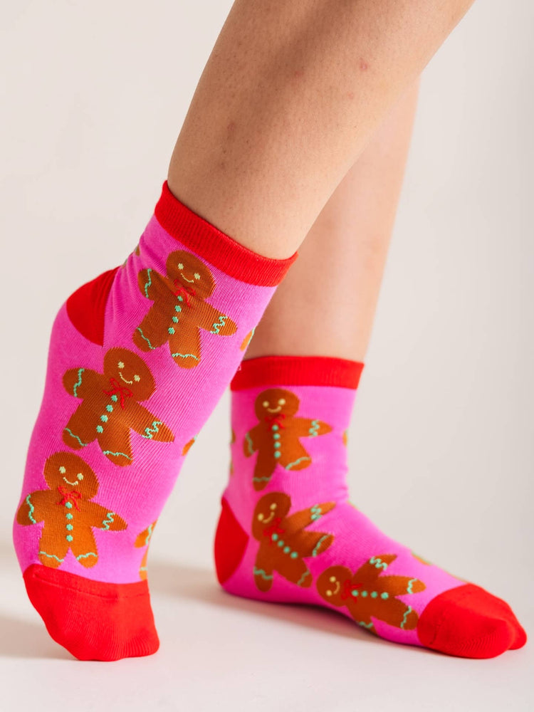 Holiday Gingerbread Women’s Cotton Ankle Socks