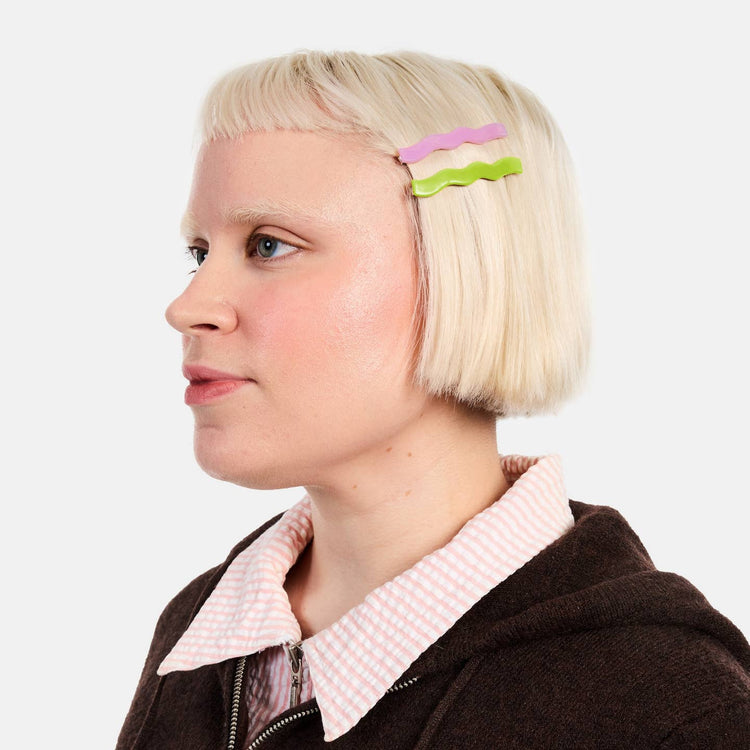 Chunks Slides in Wavy Lilac + Lime