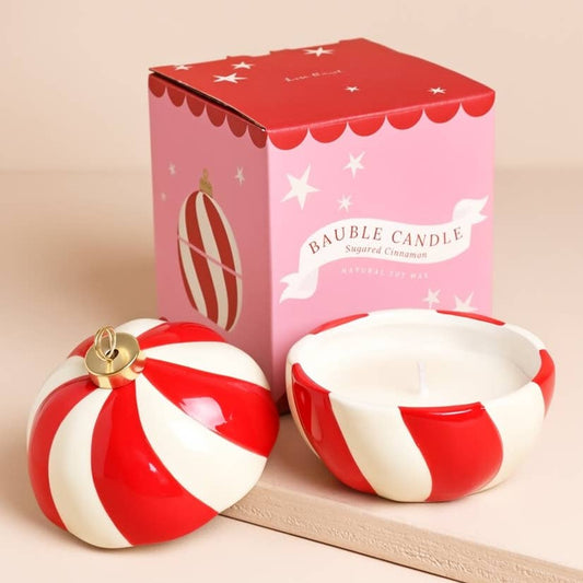 Candy Cane Stripe Cinnamon Bauble Candle