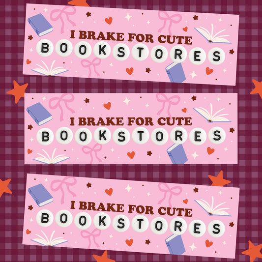 Brake For Bookstores Magnetic Bumper Sticker
