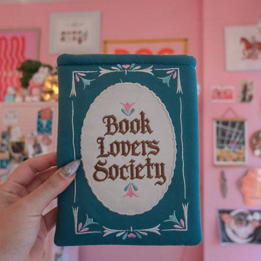 Book Society Embroidered Book Sleeve